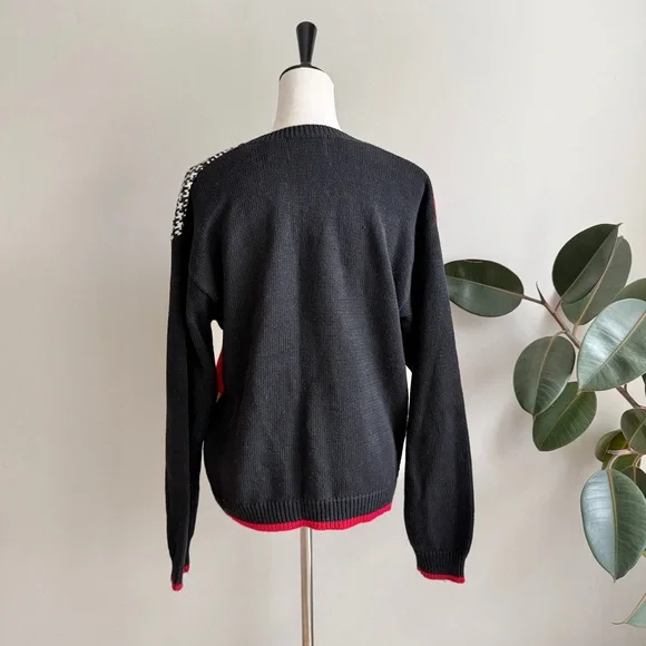 Women's Classic Equestrian Cardigan Bit Bridle Crest Houndstooth Buckle S - Picture 7 of 7